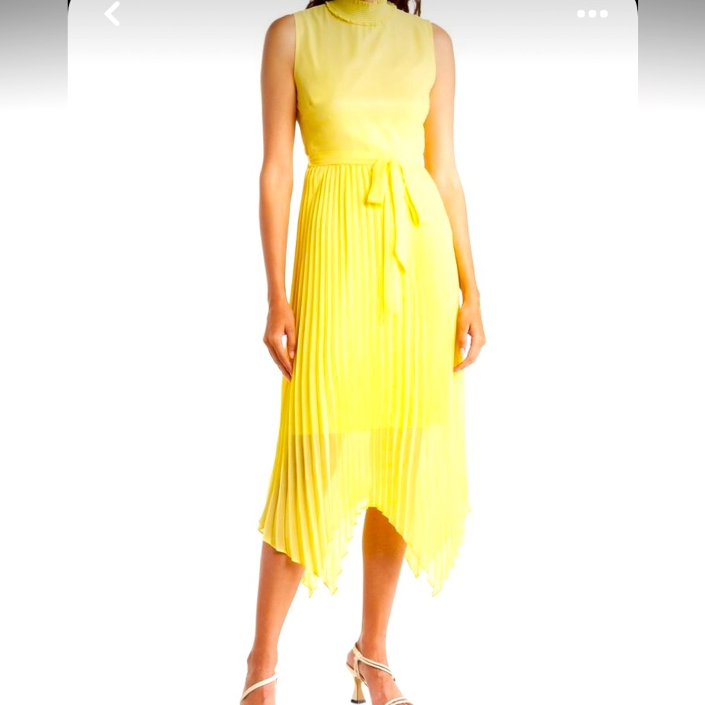 Nanette Lepore petite golden yellow chiffon dress - size 8-10, new